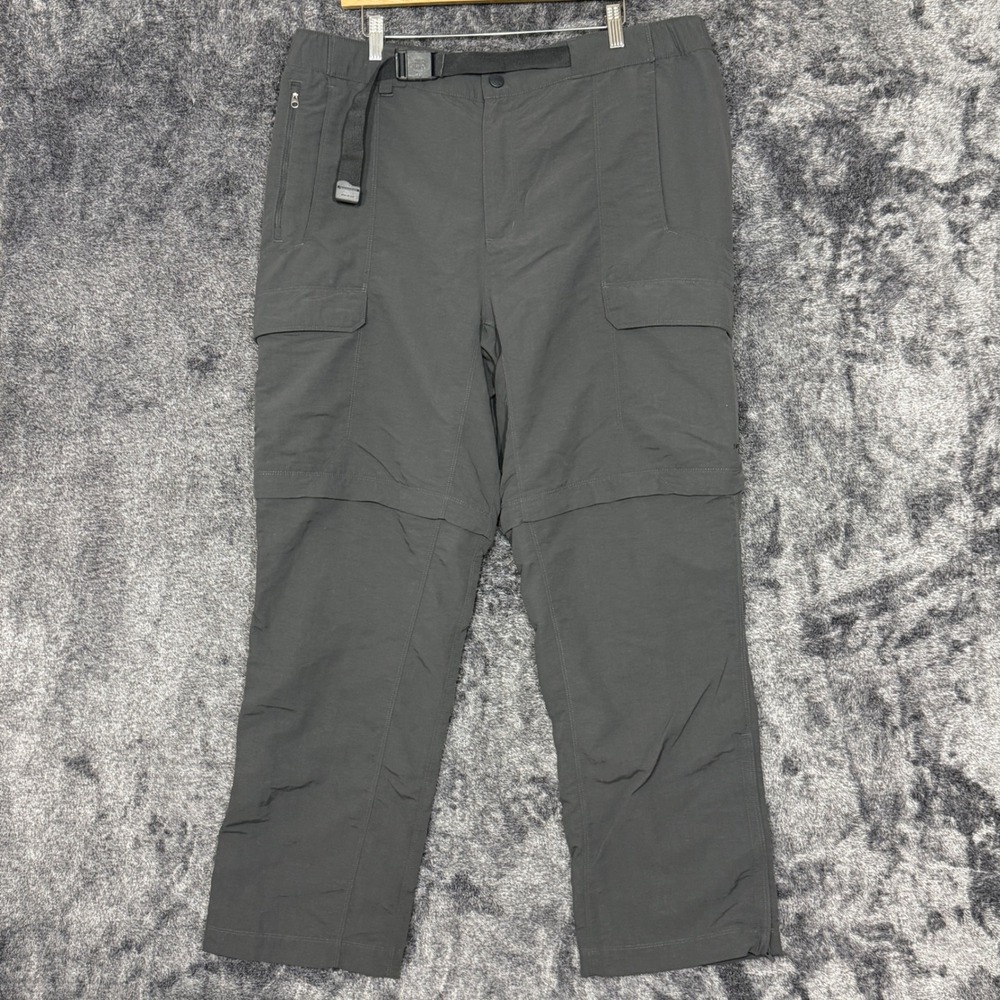 The North Face Paramount Peak Pants Mens XL Belted Convertible Cargo Gray Hiking